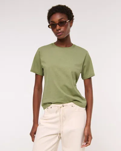 Abercrombie & Fitch Essential Premium Polished Relaxed Tee In Green