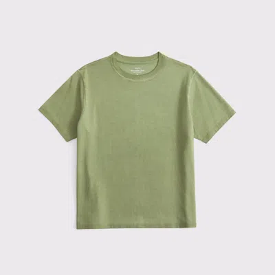 Abercrombie & Fitch Essential Premium Polished Relaxed Tee In Green