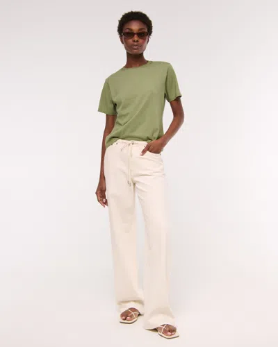 Abercrombie & Fitch Essential Premium Polished Relaxed Tee In Green