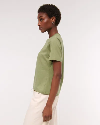 Abercrombie & Fitch Essential Premium Polished Relaxed Tee In Green