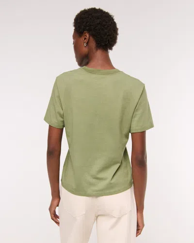 Abercrombie & Fitch Essential Premium Polished Relaxed Tee In Green