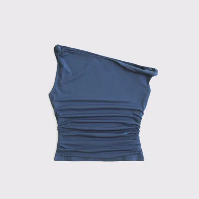 Abercrombie & Fitch Asymmetrical Twist Top In Blue