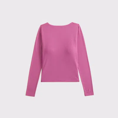 Abercrombie & Fitch Bra-free Cowl-back Hardware Top In Purple