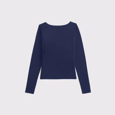 Abercrombie & Fitch Bra-free Cowl-back Hardware Top In Blue