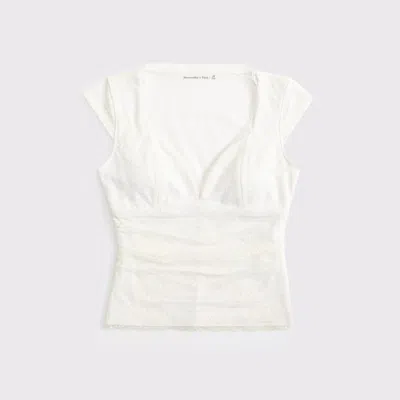 Abercrombie & Fitch The A&f Zoe Bra-free Lace Top In White