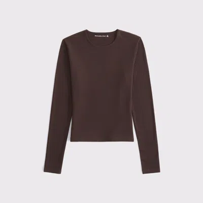 Abercrombie & Fitch Double-lined Long-sleeve Baby Tee In Brown