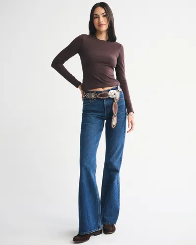 Abercrombie & Fitch Double-lined Long-sleeve Baby Tee In Brown