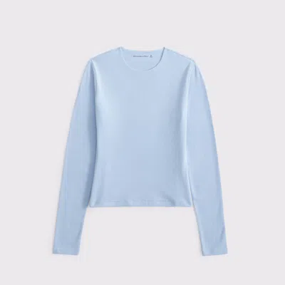 Abercrombie & Fitch Double-lined Long-sleeve Baby Tee In Blue