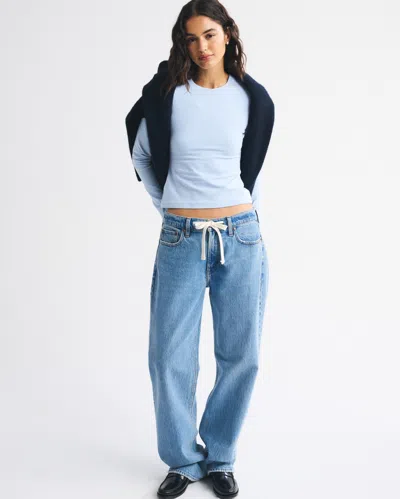 Abercrombie & Fitch Double-lined Long-sleeve Baby Tee In Blue