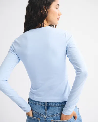 Abercrombie & Fitch Double-lined Long-sleeve Baby Tee In Blue