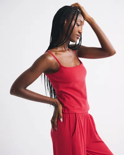 Abercrombie & Fitch Cozy Lounge 90s Cami In Red