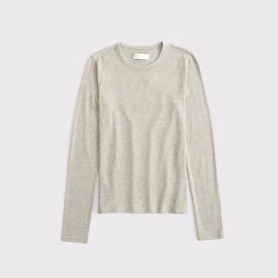 Abercrombie & Fitch Long-sleeve Cozy Lounge Knit Tee In Brown