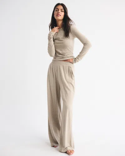 Abercrombie & Fitch Long-sleeve Cozy Lounge Knit Tee In Brown