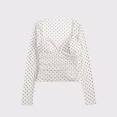 Abercrombie & Fitch A&f Zoe Bra-free Long-sleeve Mesh Top In White