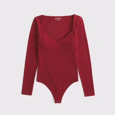 Abercrombie & Fitch Bra-free Cotton-blend Seamless Fabric Deep-v Bodysuit