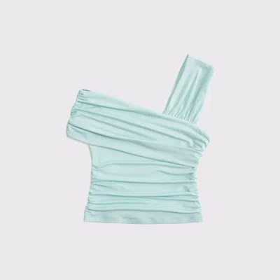 Abercrombie & Fitch Asymmetrical Wrap Top In Green