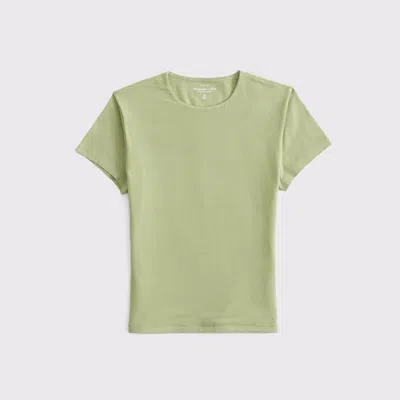 Abercrombie & Fitch Double-lined Baby Tee In Green