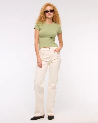 Abercrombie & Fitch Double-lined Baby Tee In Green