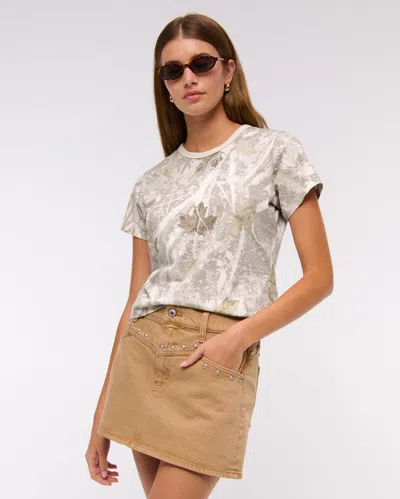 Abercrombie & Fitch Essential Polished Body-skimming Tee In Neutral