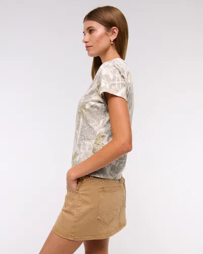 Abercrombie & Fitch Essential Polished Body-skimming Tee In Neutral