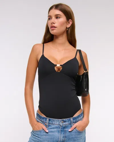 Abercrombie & Fitch Bra-free Hardware Cutout Bodysuit In Multi