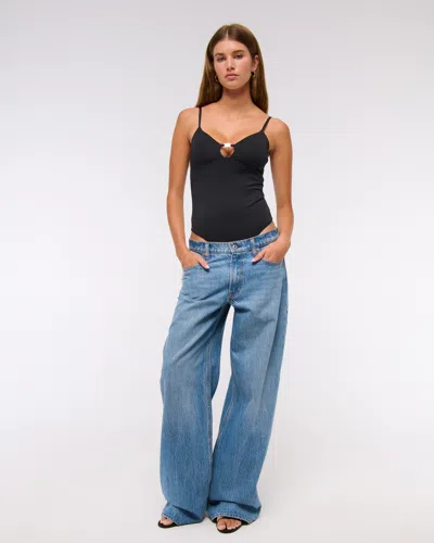 Abercrombie & Fitch Bra-free Hardware Cutout Bodysuit In Multi