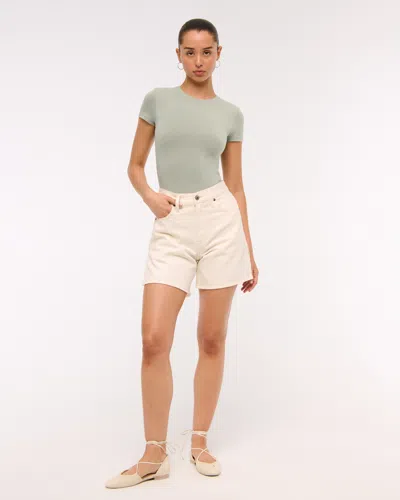 Abercrombie & Fitch Cotton-blend Seamless Fabric Tee Bodysuit