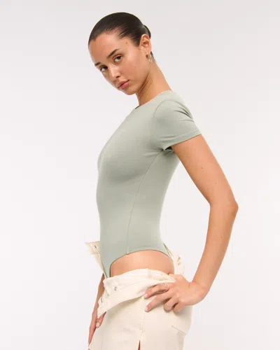 Abercrombie & Fitch Cotton-blend Seamless Fabric Tee Bodysuit