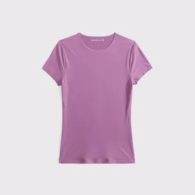 Abercrombie & Fitch Soft Matte Seamless Tuckable Baby Tee In Purple