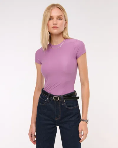 Abercrombie & Fitch Soft Matte Seamless Tuckable Baby Tee In Purple