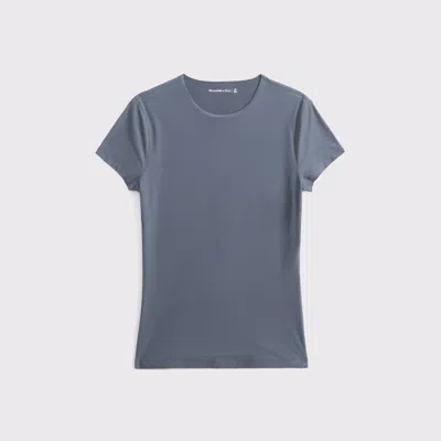 Abercrombie & Fitch Soft Matte Seamless Tuckable Baby Tee In Gray