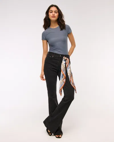 Abercrombie & Fitch Soft Matte Seamless Tuckable Baby Tee In Gray