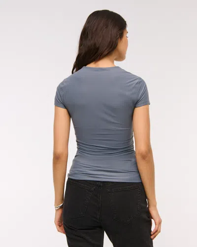 Abercrombie & Fitch Soft Matte Seamless Tuckable Baby Tee In Gray