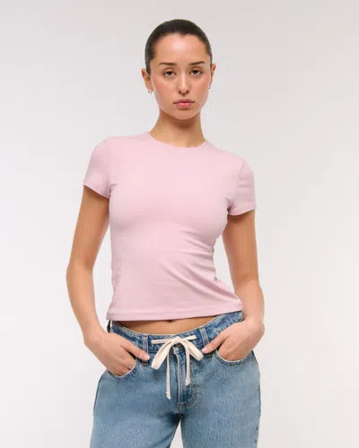 Abercrombie & Fitch Double-lined Baby Tee In Purple