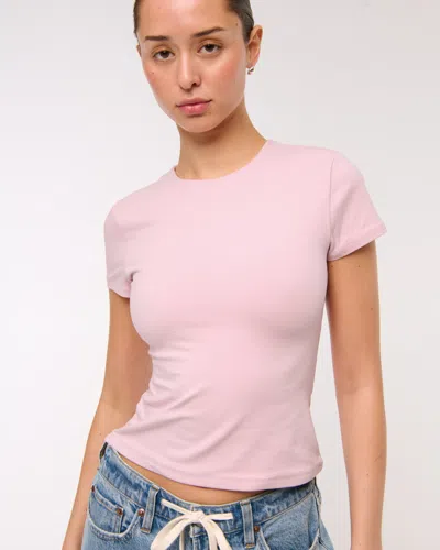 Abercrombie & Fitch Double-lined Baby Tee In Purple