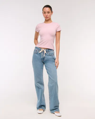 Abercrombie & Fitch Double-lined Baby Tee In Purple