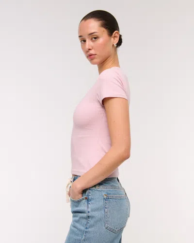 Abercrombie & Fitch Double-lined Baby Tee In Purple