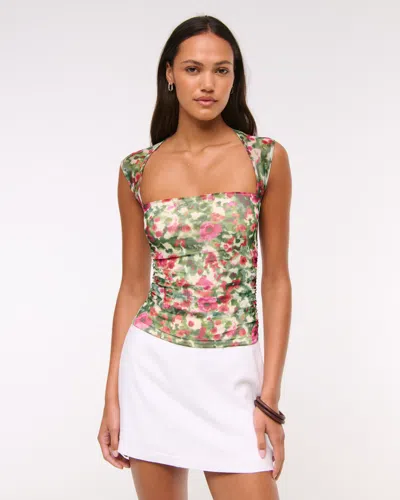 Abercrombie & Fitch The A&f Ava Mesh Top In Green