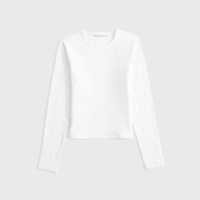 Abercrombie & Fitch Double-lined Long-sleeve Baby Tee In White