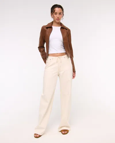 Abercrombie & Fitch Double-lined Long-sleeve Baby Tee In White