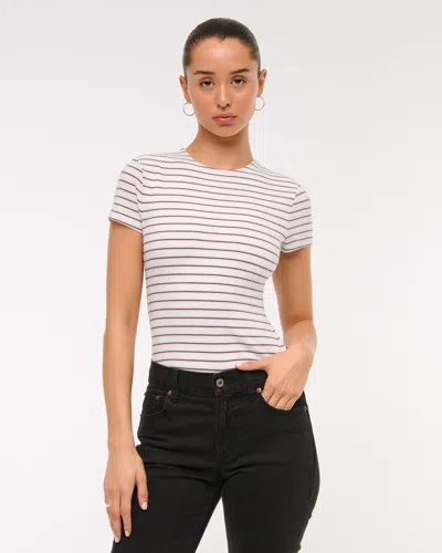 Abercrombie & Fitch Double-lined Baby Tee In Neutral