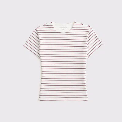 Abercrombie & Fitch Double-lined Baby Tee In Neutral