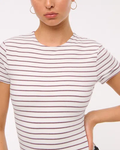 Abercrombie & Fitch Double-lined Baby Tee In Neutral