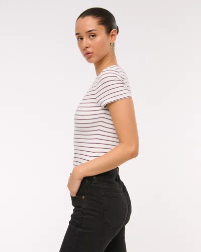 Abercrombie & Fitch Double-lined Baby Tee In Neutral