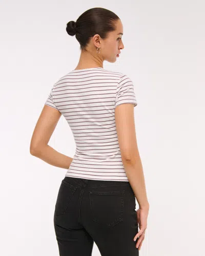 Abercrombie & Fitch Double-lined Baby Tee In Neutral