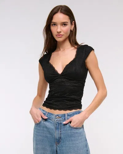 Abercrombie & Fitch The A&f Zoe Bra-free Lace Top In Black
