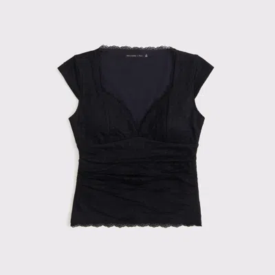 Abercrombie & Fitch The A&f Zoe Bra-free Lace Top In Black