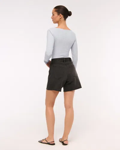 Abercrombie & Fitch Long-sleeve Wide Rib Slash Bodysuit In White