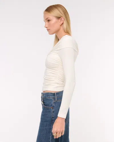 Abercrombie & Fitch Off-the-shoulder Hardware Top In Neutral