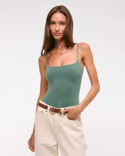 Abercrombie & Fitch Bra-free 90s Cami Bodysuit In Green